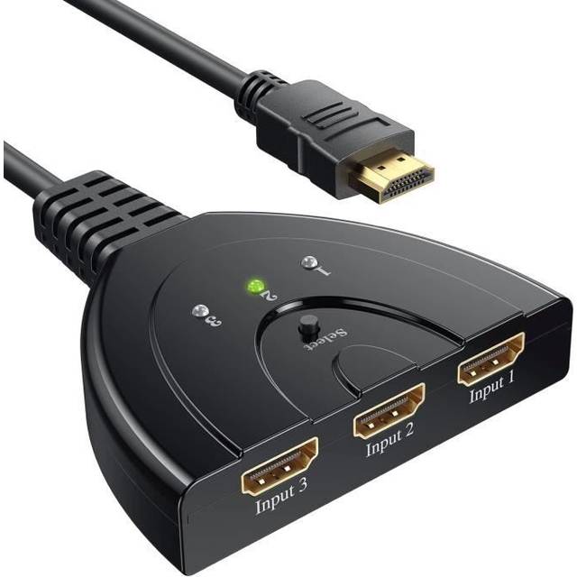 HDMI Switch, GANA Gold Plated 3-Port HDMI Switcher | HDMI Splitter | Supports Full HD1080p/3D with High Speed Cable