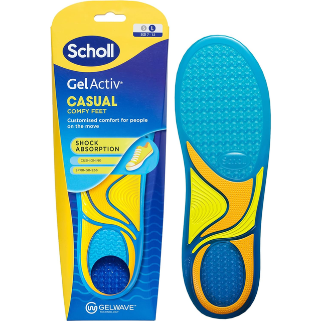 Scholl gelactiv casual insoles for men, all day comfortable feet, memory foam cu