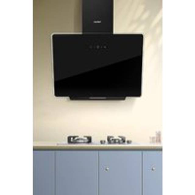 COMFEE 60cm Angled Cooker Hood Touch Screen Wall Mounted Range Hood Extractor with LED - Black - One Size