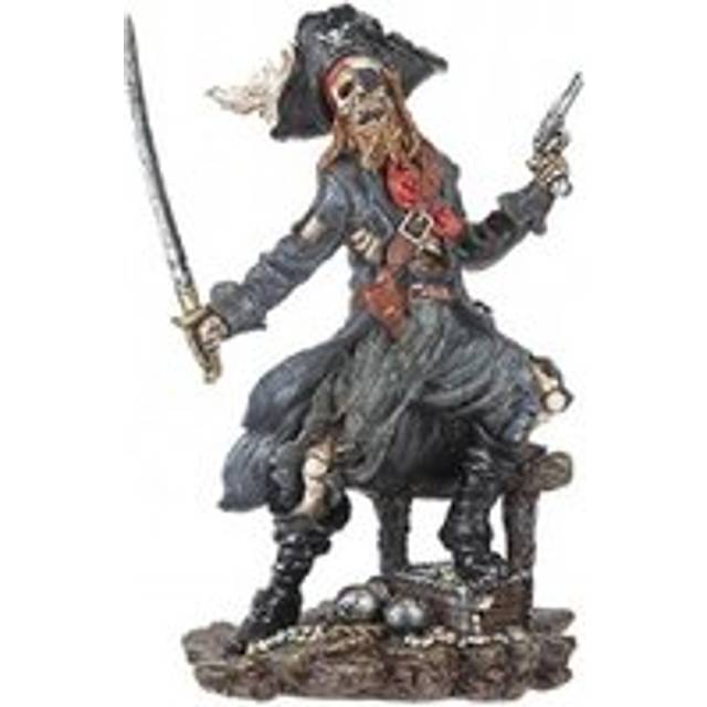 Collectable 21Cm Skeleton Pirate Figurine With Sword And Pistol