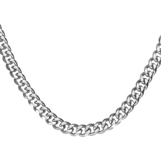 Mens chains necklaces 7mm 9 inch long stainless steel chain necklace, silver