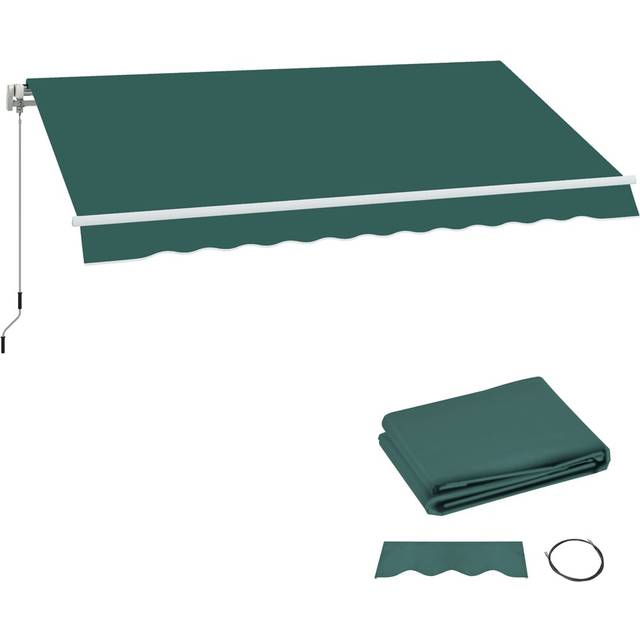 Outsunny Replacement Canopy for 3 x 2.5 m Awning (Fabric Only) - Green | TJ Hughes