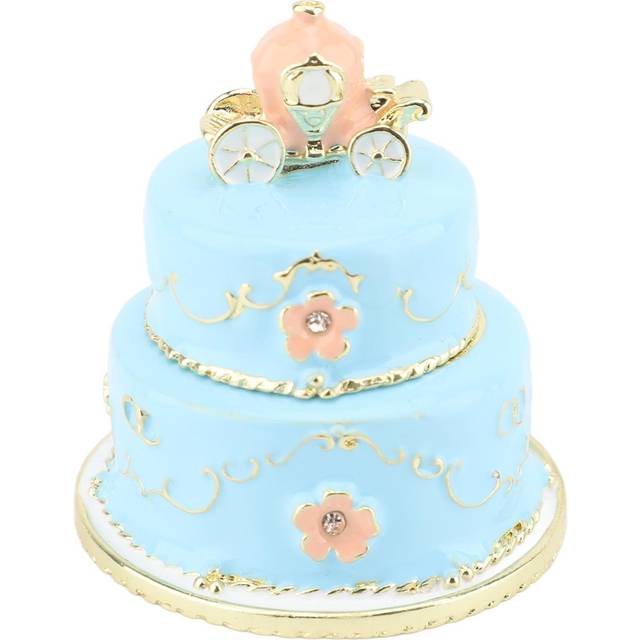 Cake Shaped Jewelry Box Hand Painted Cute Decorative Trinket Box Rings Necklaces Organizer Blue pink