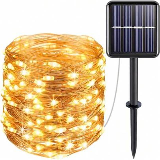 SHEIN Solar LED Light Outdoor Waterproof Fairy Lights String Christmas Halloween Decoration Festoon Garden Led Lamp Party Supplies
