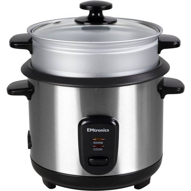 TEMU Emtronics Rice Cooker / Veg Steamer 0.6 To 1.8 Litre - Stainless Steel