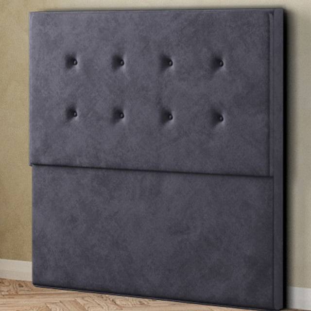 Eleganza Darlington Single Steel Plush Floor Standing Headboard - Grey