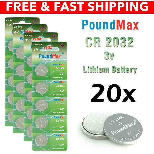 10 x super cr2032,dl2032,br2032,kl2032, 3 volt poundmax lithium batteries
