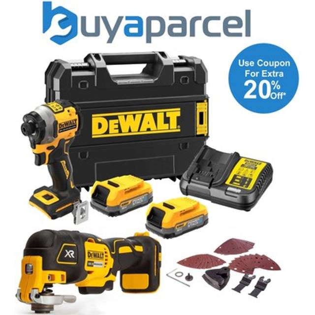 Dewalt DCF850E2T 18v XR Brushless Powerstack Impact Driver + DCS355N Multi Tool