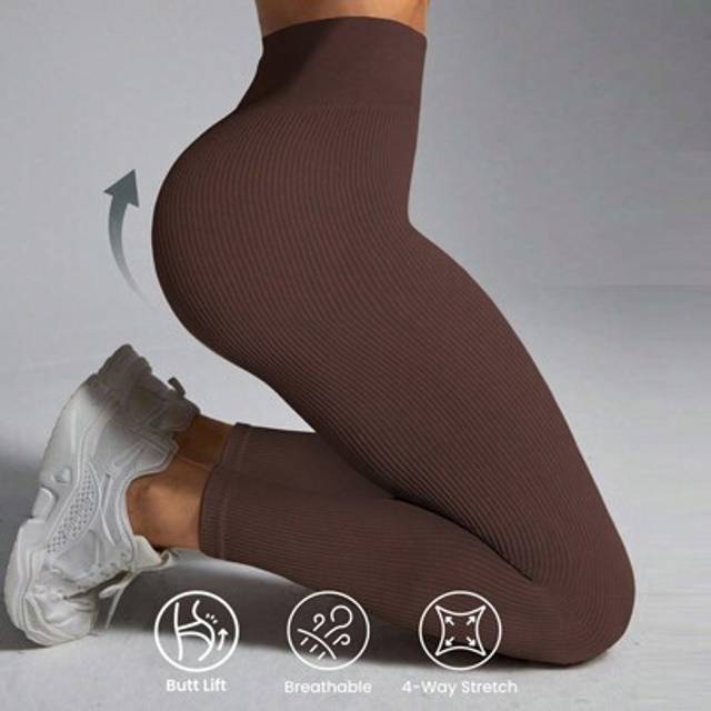 SHEIN Minimalist Solid Color Stylish Sports Leggings, Seamless Design For Casual Daily & Fitness