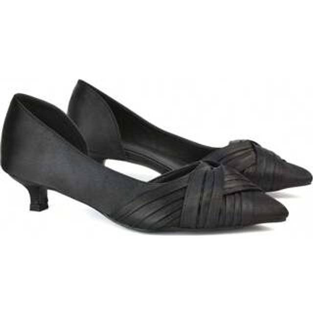 SHEIN Freya Pointed Toe Kitten Low Heel Classic Bridal Shoe Pumps Pleated  Cute  Gorgeous  Western Wedding Style  Party  Wedding  Glamorous  Satin   PU Leat
