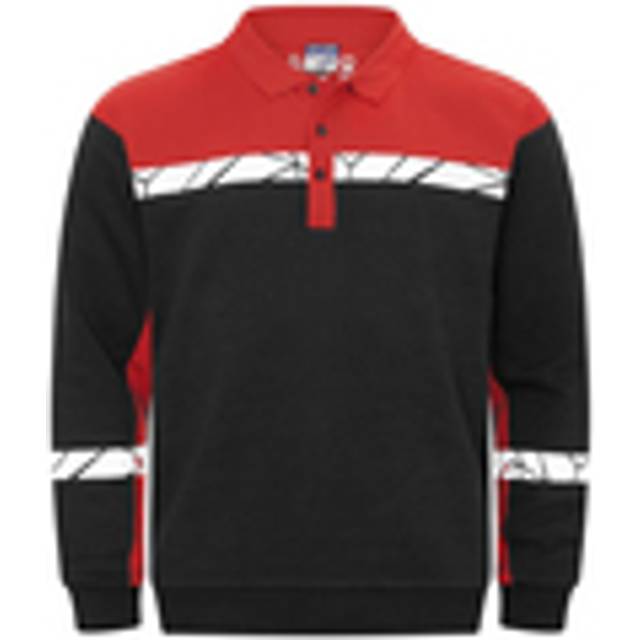 (XL, Black/Red) Projob Mens Progression Hi-Vis Polo Sweatshirt