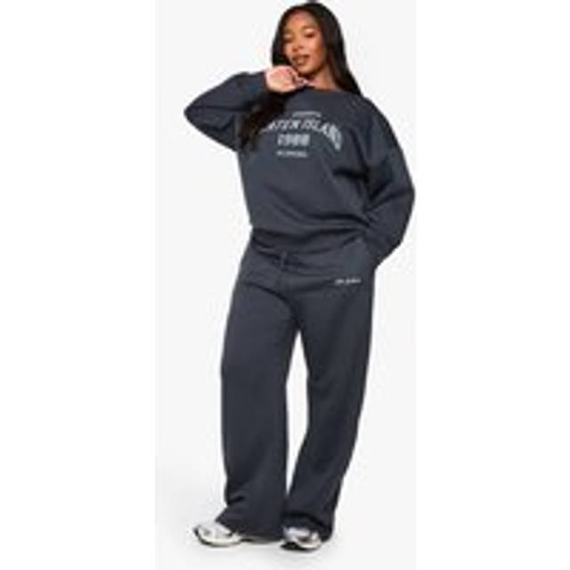 Womens Plus Ath Archive Embroidered Straight Leg Jogger - Black - 28, Black