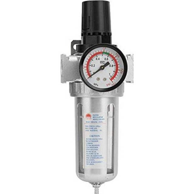 TOPINCN Bsp 1/2In Air Filter Regulator Air Compressor Moisture Water Trap Air Tool Parts for Bracket Gauge Auto Drain with Mount Connection