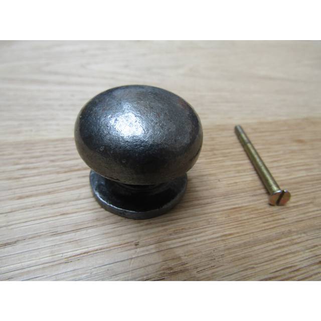 Burlington Mushroom Cabinet Knob Antique Iron 40mm by Ironmongery World