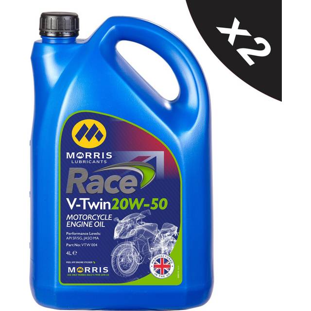 MORRIS V-Twin 20W-50 Racing Mineral Engine Oil for Harley Davidson JASO MA 2x4L