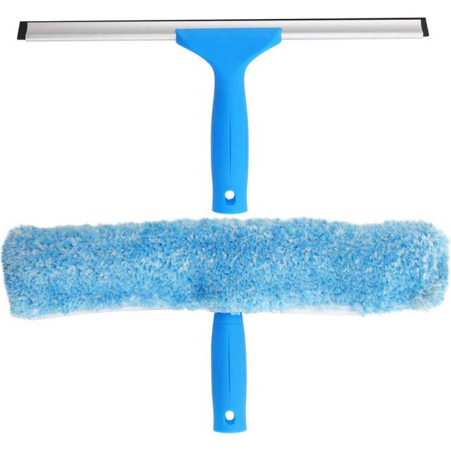 "MR.SIGA Professional Window Cleaning Combo - Squeegee & Microfiber Window Scrubber, 14"""