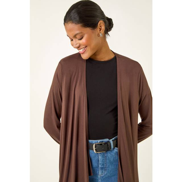 Waterfall Stetch Jersey Cardigan - Chocolate - 12