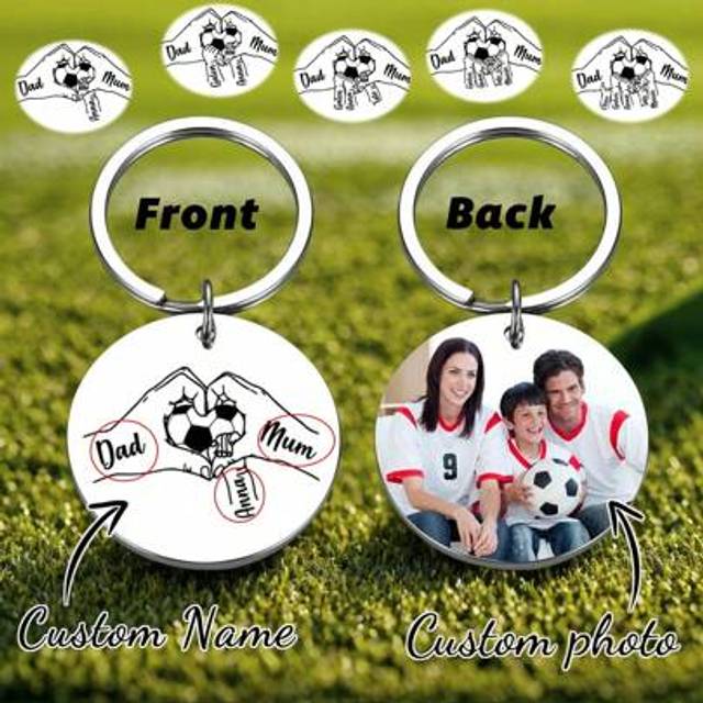 SHEIN Custom Family Photo Keyring For Mum & Dad – Personalised Gift With 3-7 Names & 1 Photo Goth