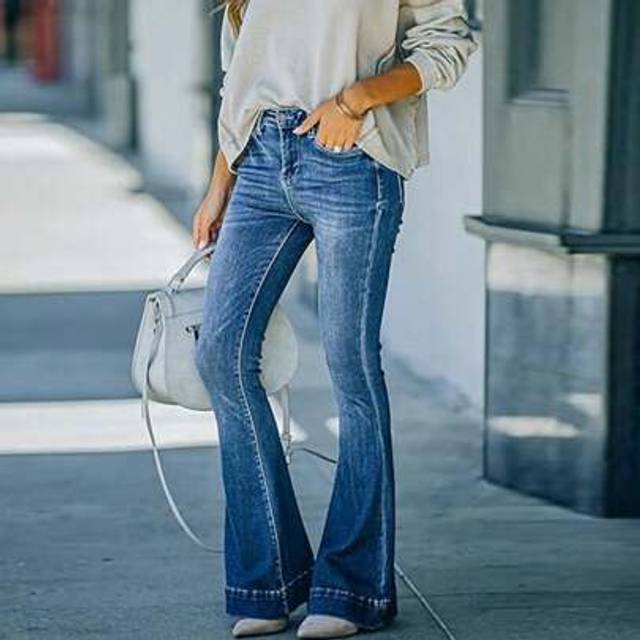 SHEIN Women&#39;s Casual Flare Jeans With Pockets, Versatile