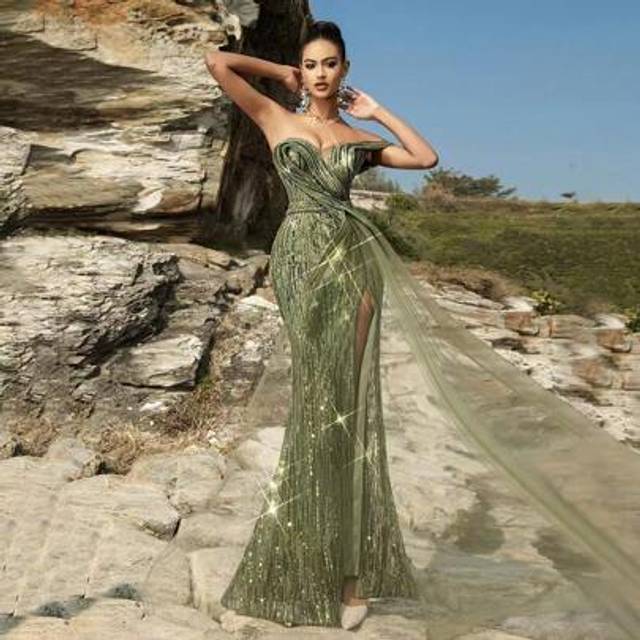 SHEIN One Shoulder Formal Dress With Intricate Bow Sequins Dress Gowns Formal Dresses Prom Dinner Dresses, Wedding Guest Bridesmaids Dress, Graduation Dress