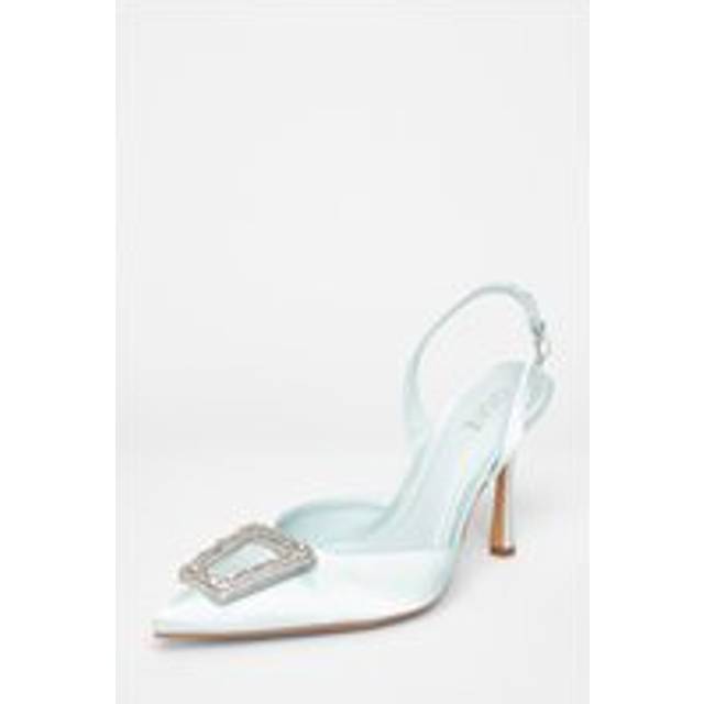 QUIZ Pale Blue Bridal Brooch Court Heels - uk 4