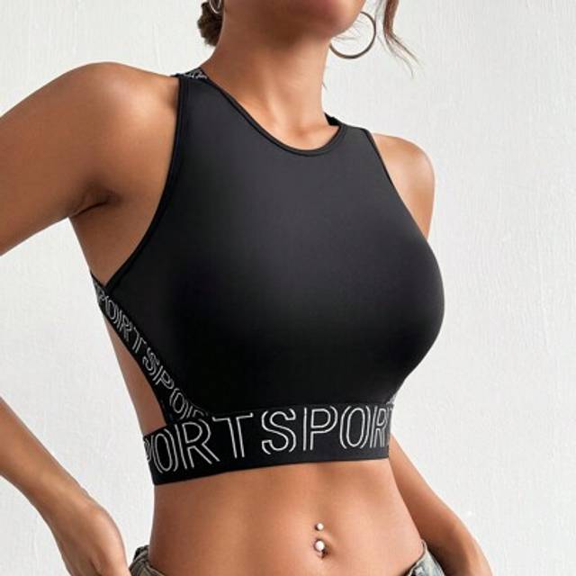 SHEIN Camo Print Crop Sports Teeworkout Tank Top