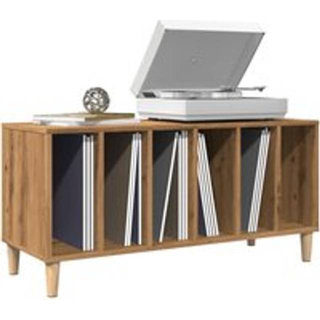 Record Cabinet Artisan Oak 100x38x48 cm Engineered Wood - Brown - One Size