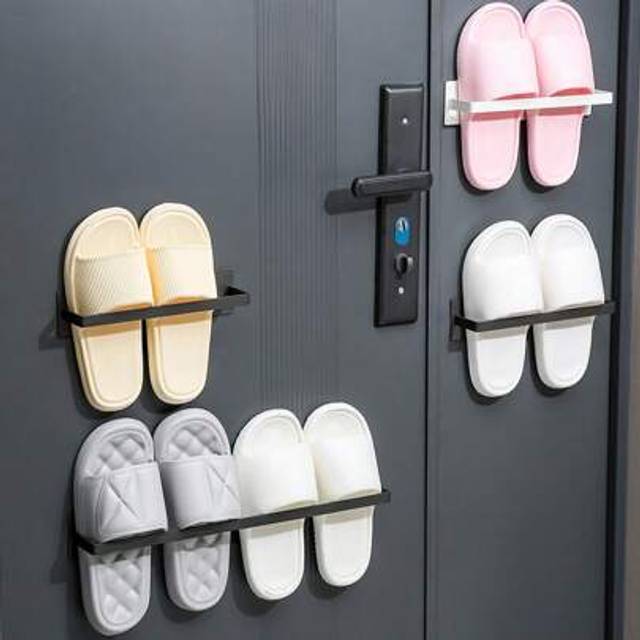 SHEIN 1pc/2pcs Set Magnetic Folding Shoe Rack, Carbon Steel, Nail-Free Installation, Living Room Wall-Mounted Shoe Organizer