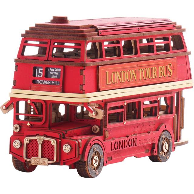 SHEIN Rolife 3D Puzzle London Tour Bus, Wooden Model Kits For Adults To Build, Wooden Puzzles Home Decor Gift For Adults And Teens