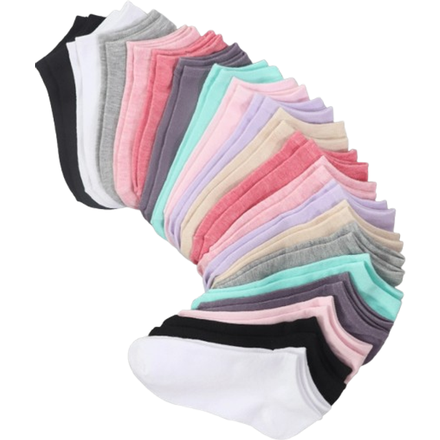 SHEIN 20pcs Women&#39;s Multicolor Short Casual Thin Socks, Low Vamp Summer Short Tube Socks