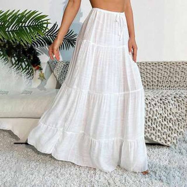 SHEIN Women&#39;s Chiffon Tulle Long Skirt Elegant Short Skirt Casual High Waist Midi Skirt Vintage Basic Ballet Skirts