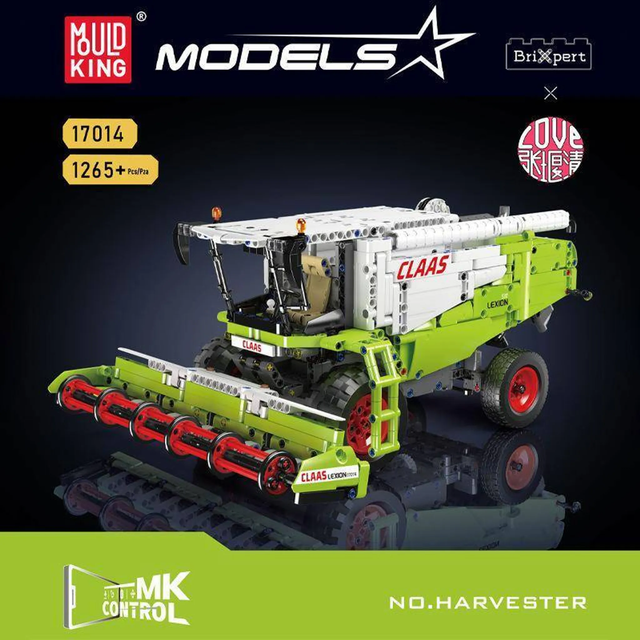 Mould King 17014 Technical Car Building Block The Remote Control Harvester Model Assembly Truck Bricks Toys Kids Christmas Gift 17014