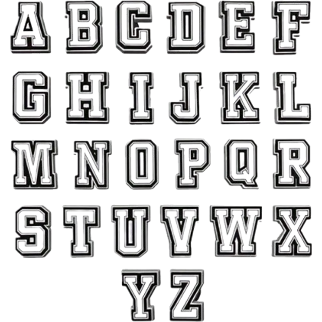 SHEIN 1pc Black & White Letter Series Shoe Charms, Suitable For Slippers & Sandals, PVC Shoe Accessories, Unisex, Christmas, Birthday, Party Gifts