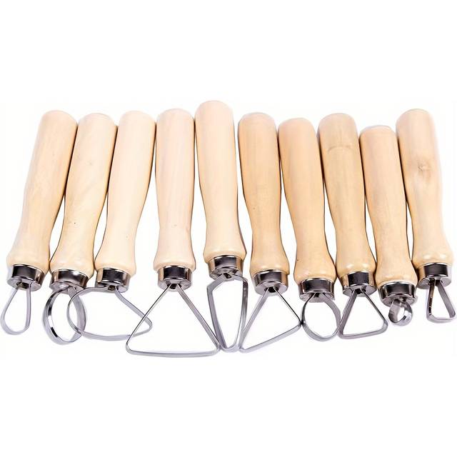 TEMU 10-piece Ceramic Pottery And Clay Carving Tool Set - Metal Tools For Handmade Art