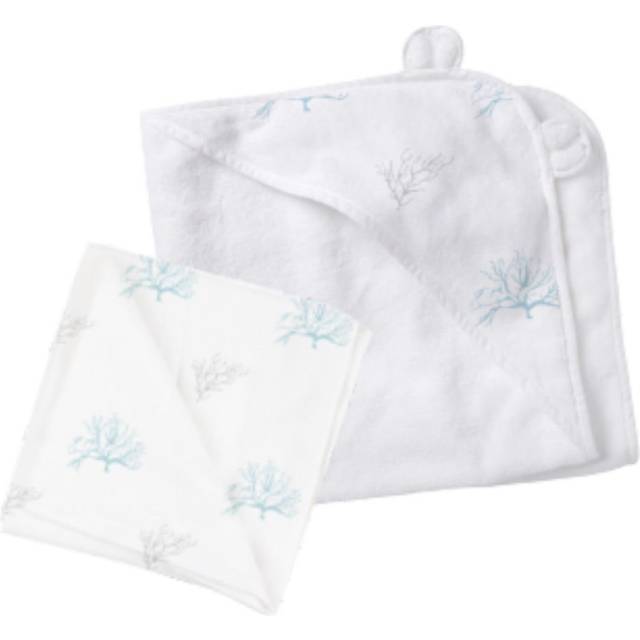 Cotton Terrycloth Hooded Bath Towel / Washcloth Bath Towels - Set of 2 - White (Hand Towel;Bath Towel)