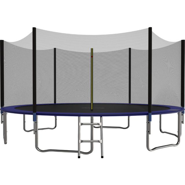 Galactica Trampoline Set 14FT Round Outdoor With Safety Net Enclosure Ladder Blue