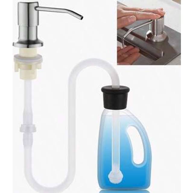 SHEIN 1pc Brushed Nickel Soap Dispenser For Kitchen Sink, Stainless Steel Countertop Pump With Extension Tube, Elegant Dish Soap Dispenser, Easy To Install,