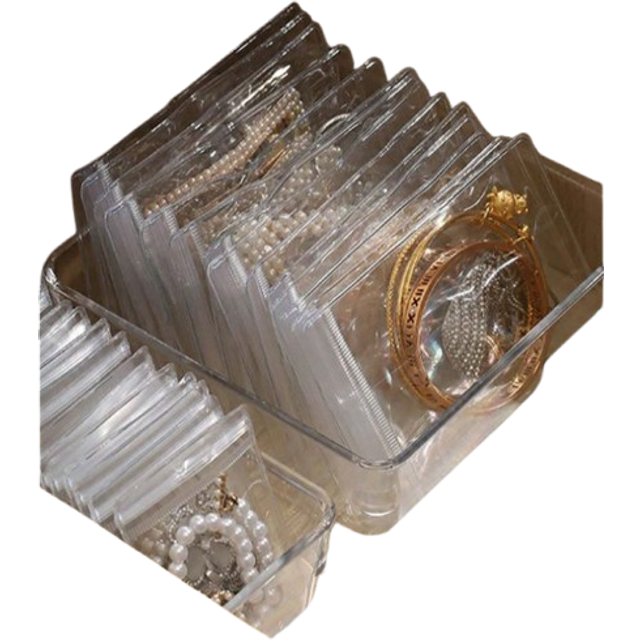 SHEIN 100pcs/50pcs/30pcs/5pcs Jewelry Storage Bags, Jewelry Pouches, Small Jewelry Clear Bags, Favors, Small Accessories, Earrings, Anti-Tarnish Premium Jew