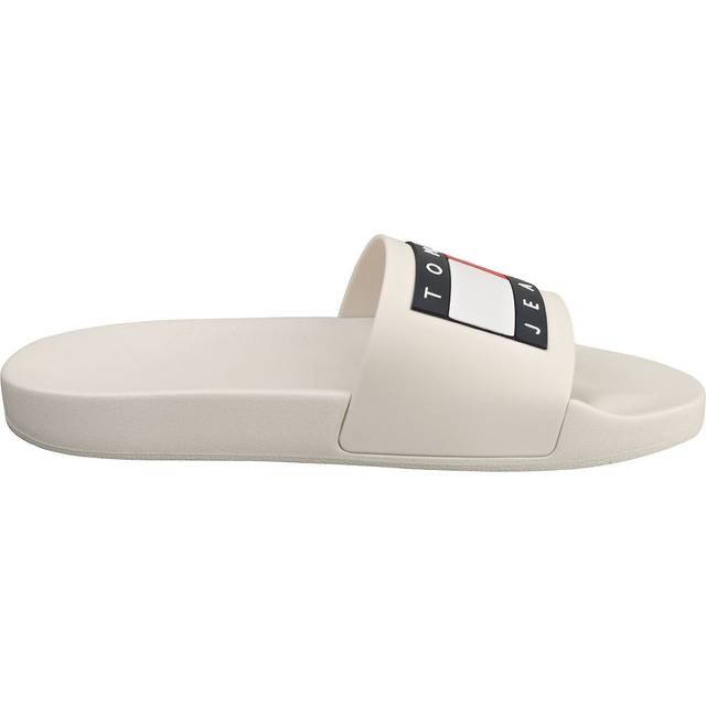 Tommy Jeans för män. EM0EM01191 Vita flip flops med logotypprägel (41), Karta, Ingen, Casual, Strandkläder (41)