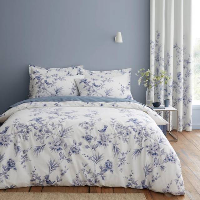 Eve Chinoiserie Duvet Cover & Pillowcase Set - Blue