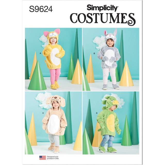 Simplicity Toddler's Animal Costumes Sewing Pattern, S9624