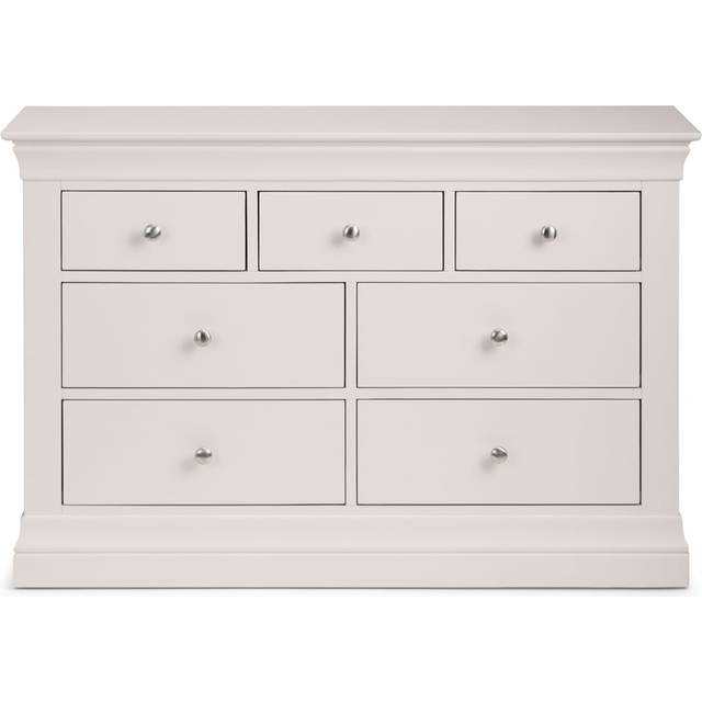 Julian Bowen Clermont 4+3 Drawer Chest Of Drawers- Light Grey, Grey