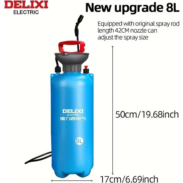 TEMU Hand Sprayer, 3l, 5l, 8l Capacity Hand Pump Sprayer With Adjustable Nozzle, With Adjustable Shoulder Straps, Suitable For Use In Gardens, , Forests, And