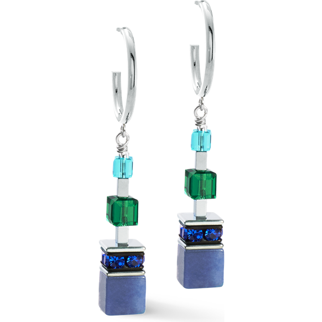 COEUR DE LION GeoCUBE® Precious Statement Ohrringe silber-ocean
