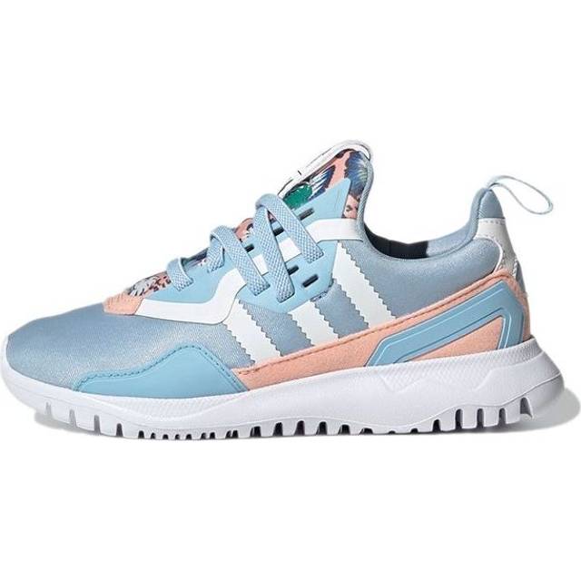 adidas Her Studio London x Original Flex Little Kid Colorful Blossoms Kids Sneakers Blue Haze-Coral Cloud-White Q47143 31½