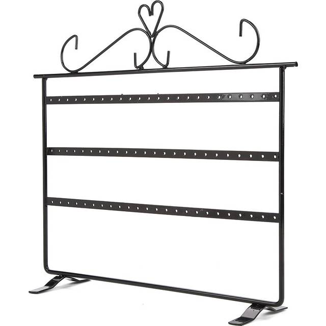 72 Holes Earrings Necklace Bracelet Rings Jewelry Display Stands Hanger Holder Rack Black