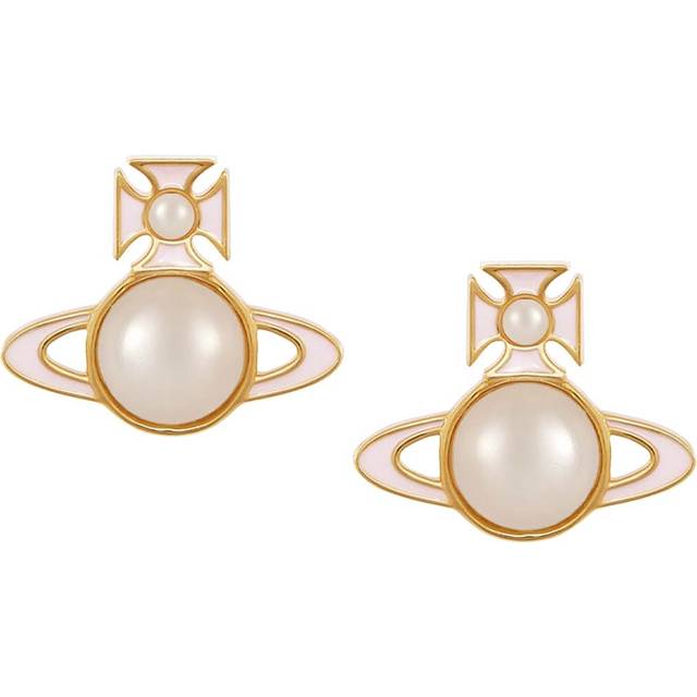 Vivienne Westwood Gold Pink Tillya Stud Earrings - Gold