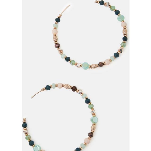 Gold Large Bead Hoop Earrings - Accessorize - One Size
