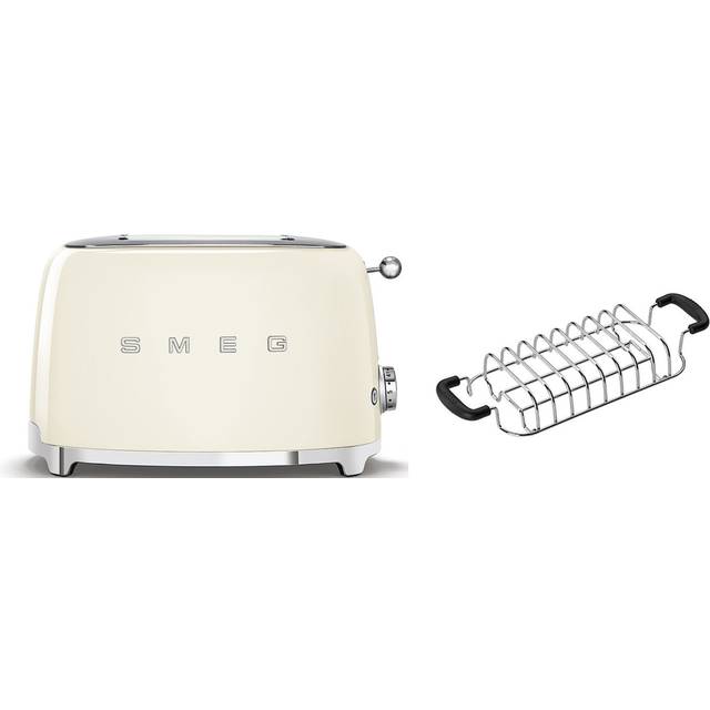 Smeg TSF01 2 Slice Toaster + TSBW01 Bun Warmer Bundle - Cream