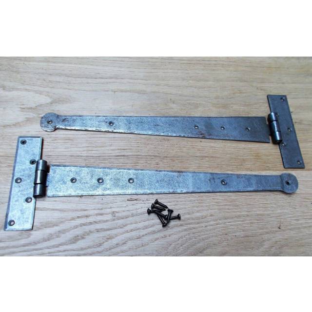 "Pair of 12"" Penny End Hinges Antique Iron by Ironmongery World"